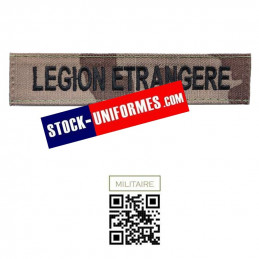 Bande patronyme LEGION ETRANGERE sur tissu camouflage