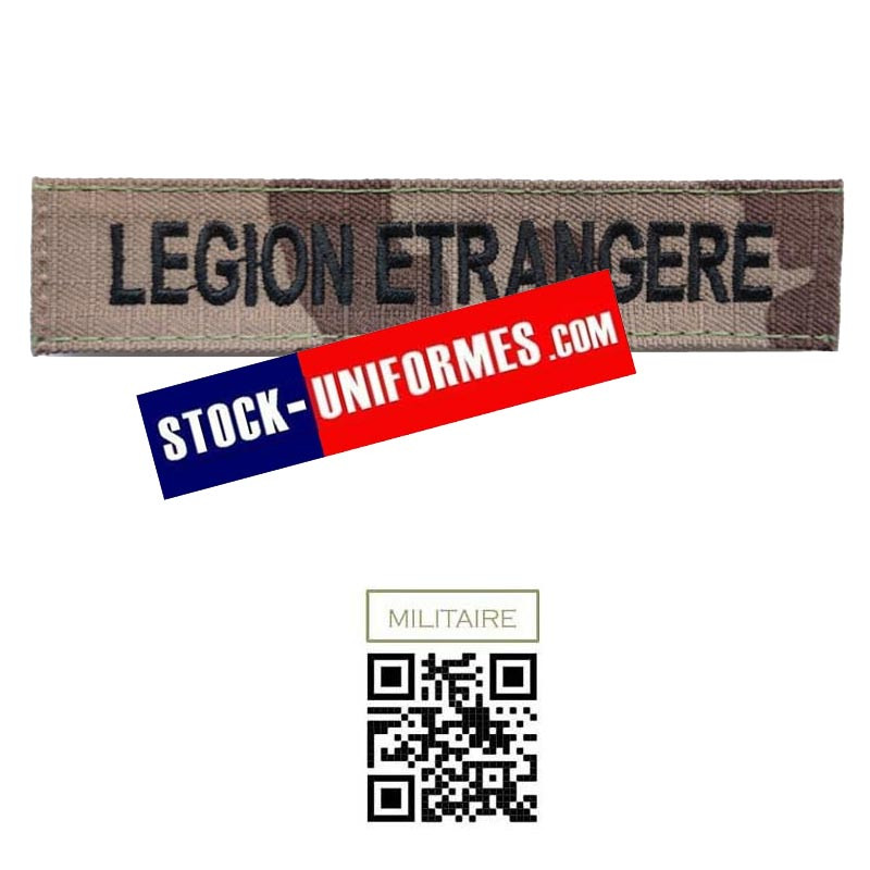 Bande patronyme LEGION ETRANGERE sur tissu camouflage