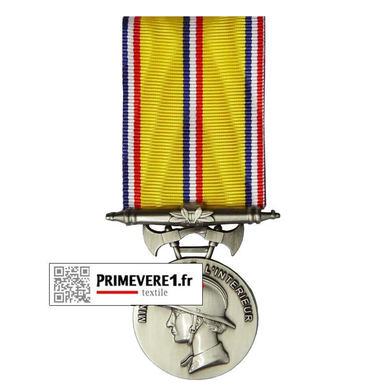 Médaille Pompier Argent 20 ans d'ancienneté