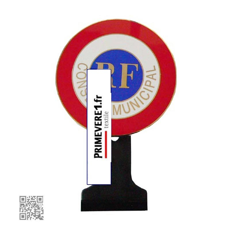 Cocarde Conseil Municipal pour voiture avec son cache