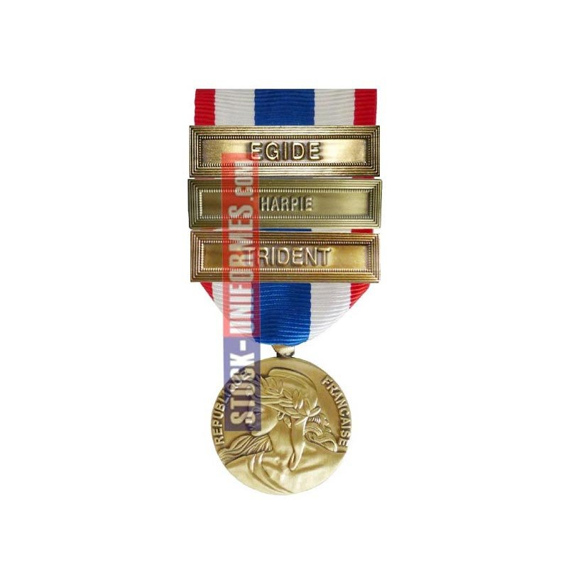 Médaille Protection Militaire du Territoire agrafes Harpie et Egide et Trident