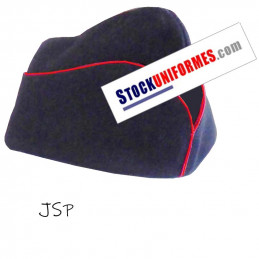 Calot JSP Jeunes Sapeurs-Pompiers drap bleu foncé passepoil rouge écarlate