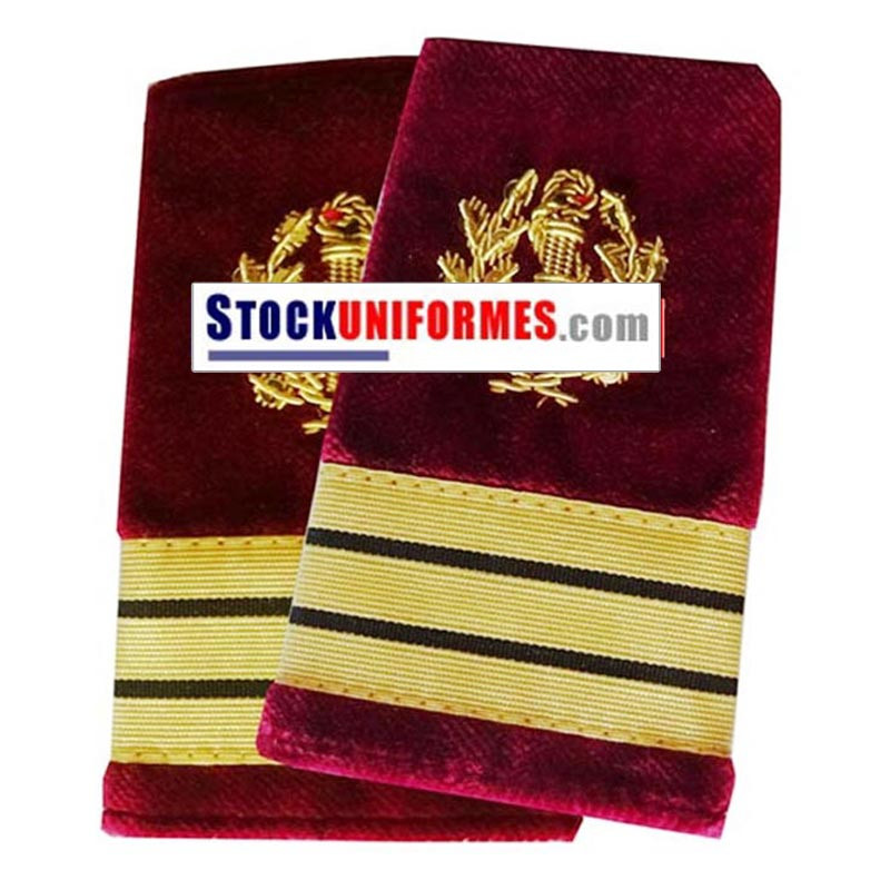 Fourreaux d'épaules médecin pompier Capitaine velours cramoisi