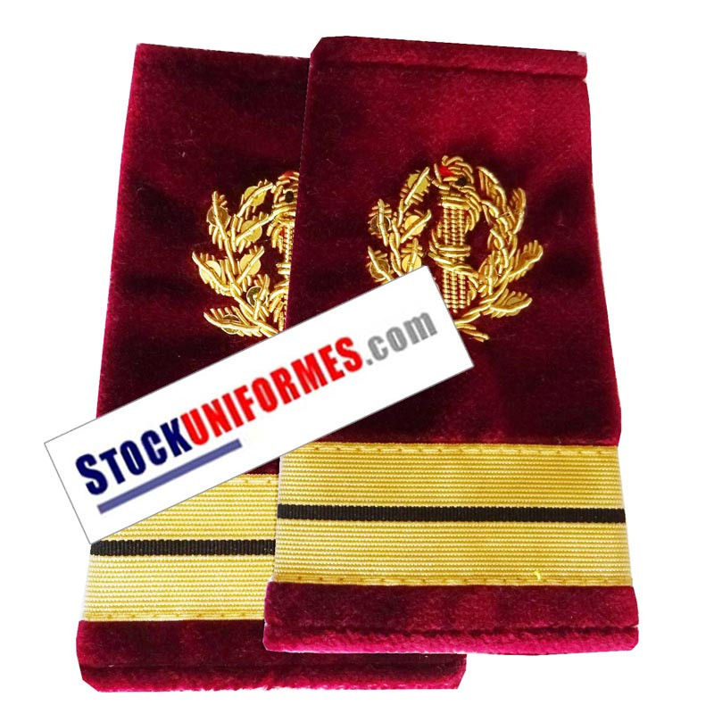 Fourreaux d'épaules médecin pompier Lieutenant velours cramoisi