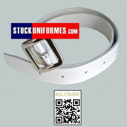 Ceinturon Cuir Blanc 40 mm de large 125 cm de long