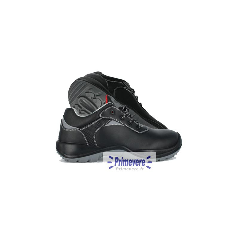 Chaussures basses de sécurité noires cuir hydrofuge