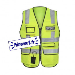 Gilet fluo marqué SECURITE - haute visibilité jaune
