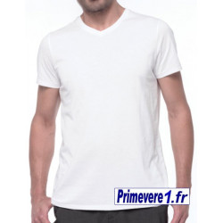Tee-shirt blanc manches courtes - 100% coton