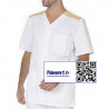 Valentin tunique médicale Homme couleur blanche et jaune clair