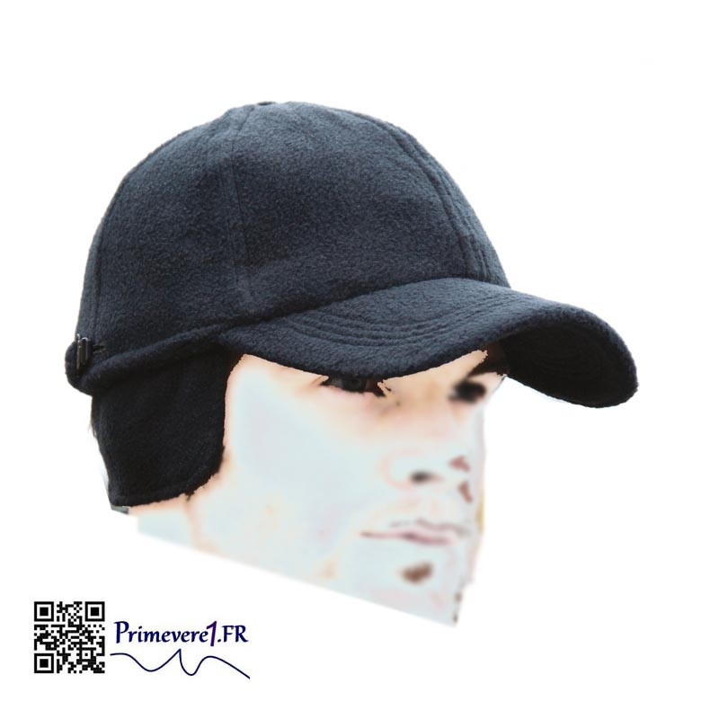 Casquette Baseball D’hiver Avec Cache-oreilles - Tissu 80% Coton, 20% Tencel - Taille Réglable 56-58 Cm - Visière 7,5 Cm - Unisexe
