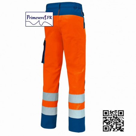 Pantalon de travail Fluo orange et bleu bugatti