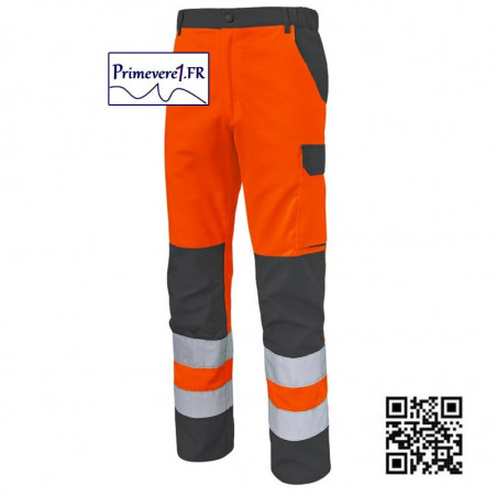 Pantalon de travail Fluo orange et gris foncé