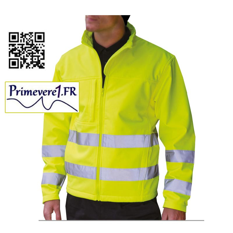 Sweat-Shirt de sécurité à capuche Fluo jaune - bandes rétro | Primevere1
