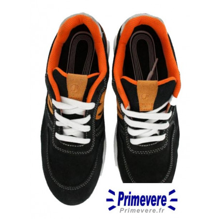 Chaussures baskets de sécurité noires et orange