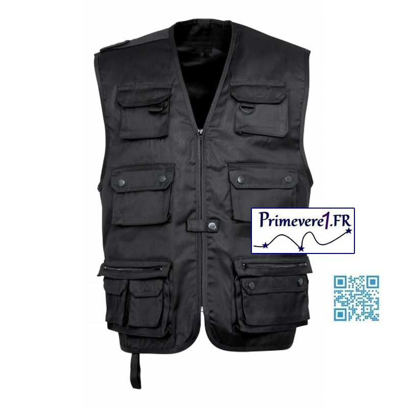 Gilet De Travail Ripstop Gris Noir Multi-poches - Imperméable Et Chaud - Norme EN 14058