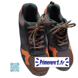 Baskets chaussures de sécurité S1 noire et orange