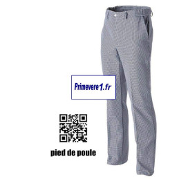 Pantalon pied de poule pour Apprenti Boulanger ou Cuisinier - élastique côté - Marque Molinel