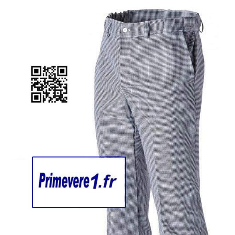 Pantalon pied de poule pour Apprenti Boulanger ou Cuisinier - élastique côté - Marque Molinel