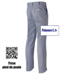 Pantalon pied de poule pour Apprenti Boulanger ou Cuisinier - vue arriere