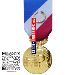 Médaille Sécurite Intérieure Or Ordonnance Agrafe en option