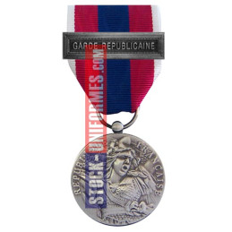 Médaille ordonnance Défense Nationale Argent agrafe GARDE REPUBLICAINE