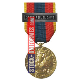 Médaille ordonnance Défense Nationale Or agrafe GARDE REPUBLICAINE