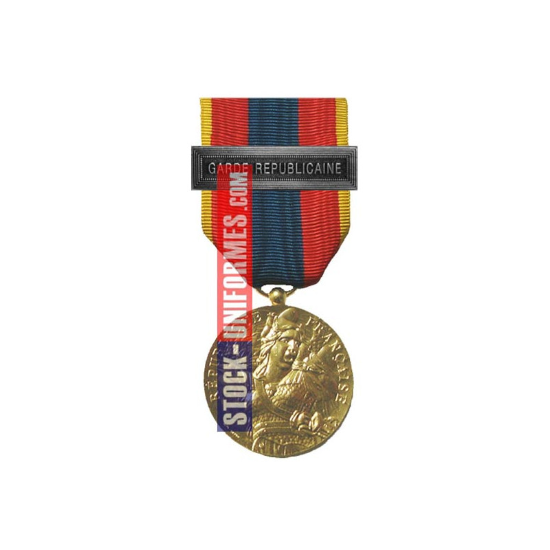 Médaille ordonnance Défense Nationale Or agrafe GARDE REPUBLICAINE