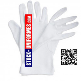 Gants blancs coton de cérémonie pour porte drapeau