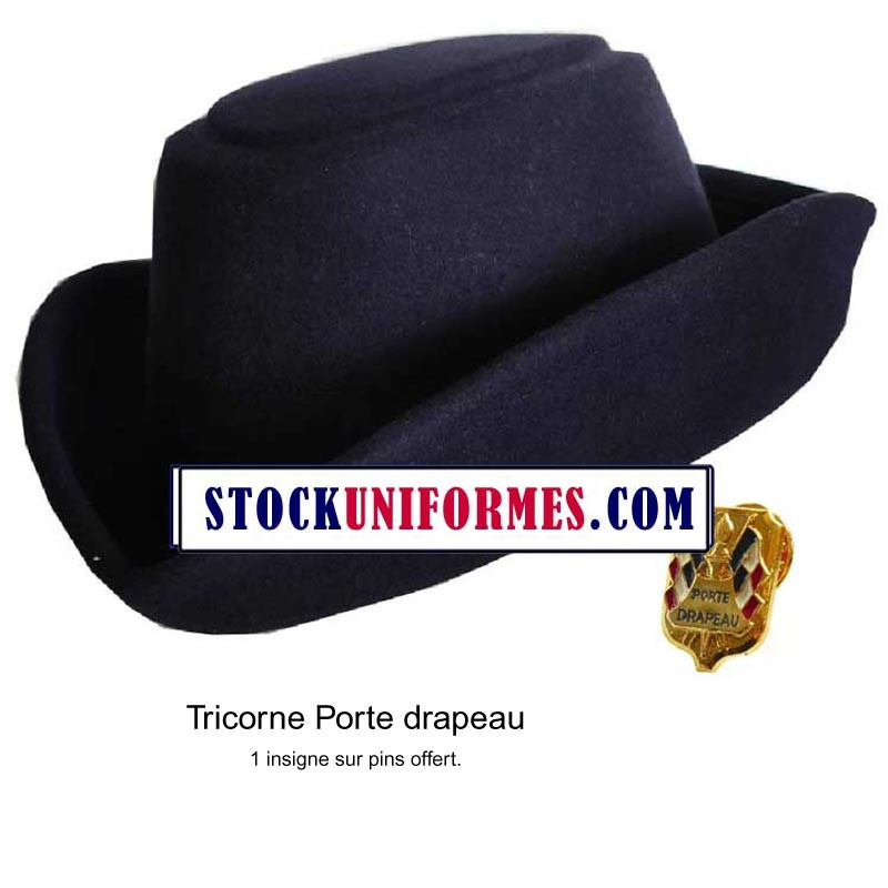 TRICORNE BLEU FONCE PORTE DRAPEAU