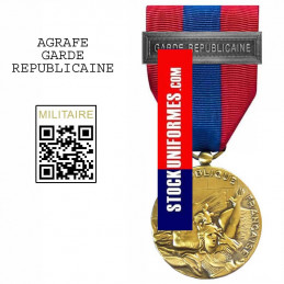 Médaille ordonnance Défense Nationale bronze agrafe GARDE REPUBLICAINE