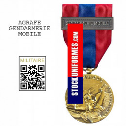 Médaille ordonnance Défense Nationale bronze agrafe GENDARMERIE MOBILE
