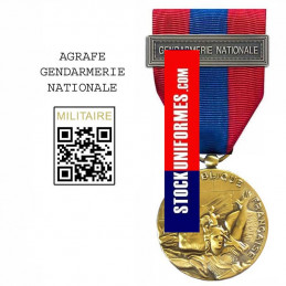 Médaille ordonnance Défense Nationale bronze agrafe GENDARMERIE NATIONALE