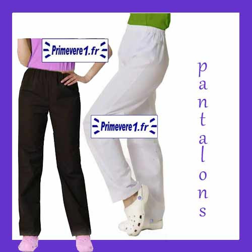 Pantalon professionnel blanc et couleur