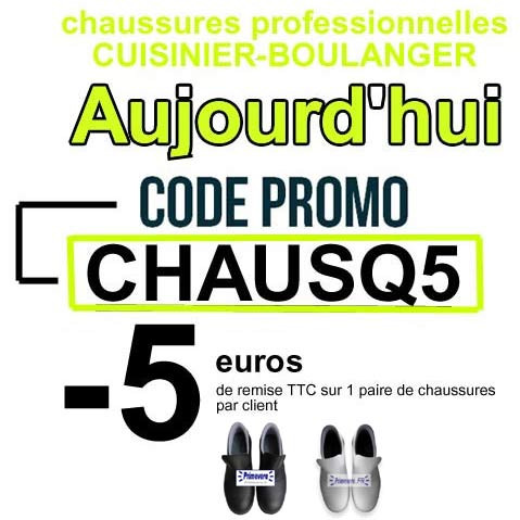 chaussures sécurité cuisinier boulanger code promo